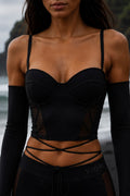 VIORI Corset Top with Removable Sleeves – Black